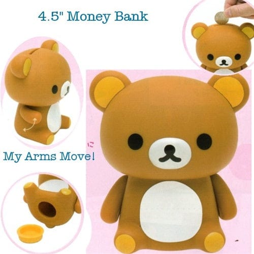 San-X Rilakkuma Relax Bear 4.5" Medium PVC Money Bank