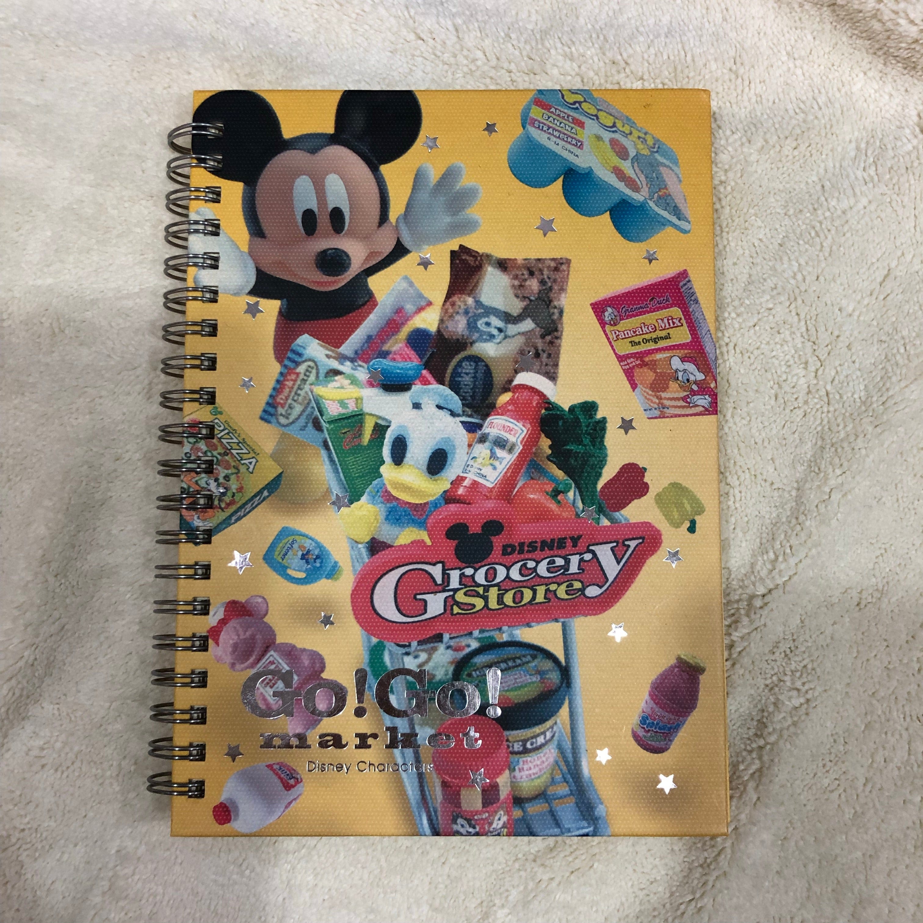 Kawaii Import Disney Japan "Go! Go! Market" Disney Grocery Store B6 Hard Cover Spiral Notebook Kawaii Gifts 4991277650264