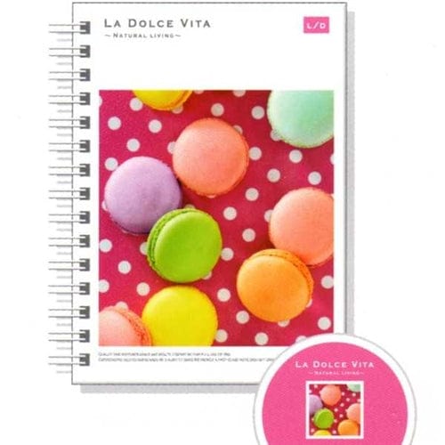 Mind Wave La Dolce Vita Macarons A6 Hard Cover Spiral Notebook