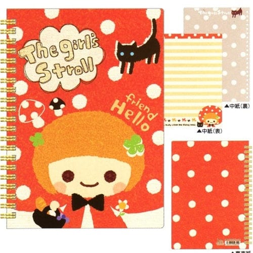 Q-Lia The Girl's Stroll A5 Hard Cover Spiral Notebook