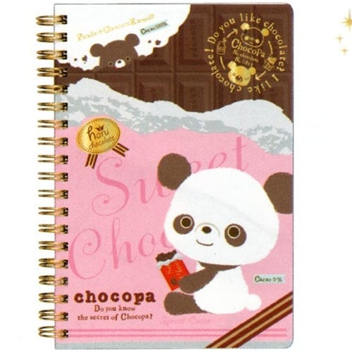 San-X Chocopa Panda B6 Hard Cover Spiral Notebook: Chocolate Bar
