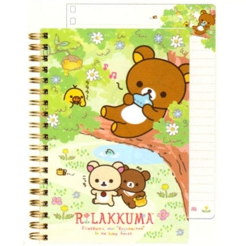 San-X Rilakkuma Relax Bear B6 Spiral Notebook: Kogumachan & the Honey Forest (A)