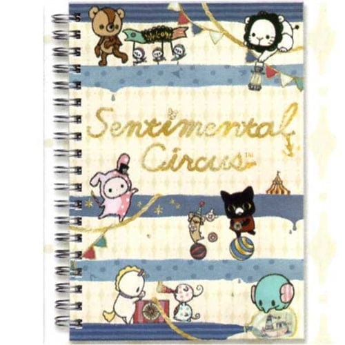 San-X Sentimental Circus Sailor B6 Hard Cover Spiral Notebook: Blue