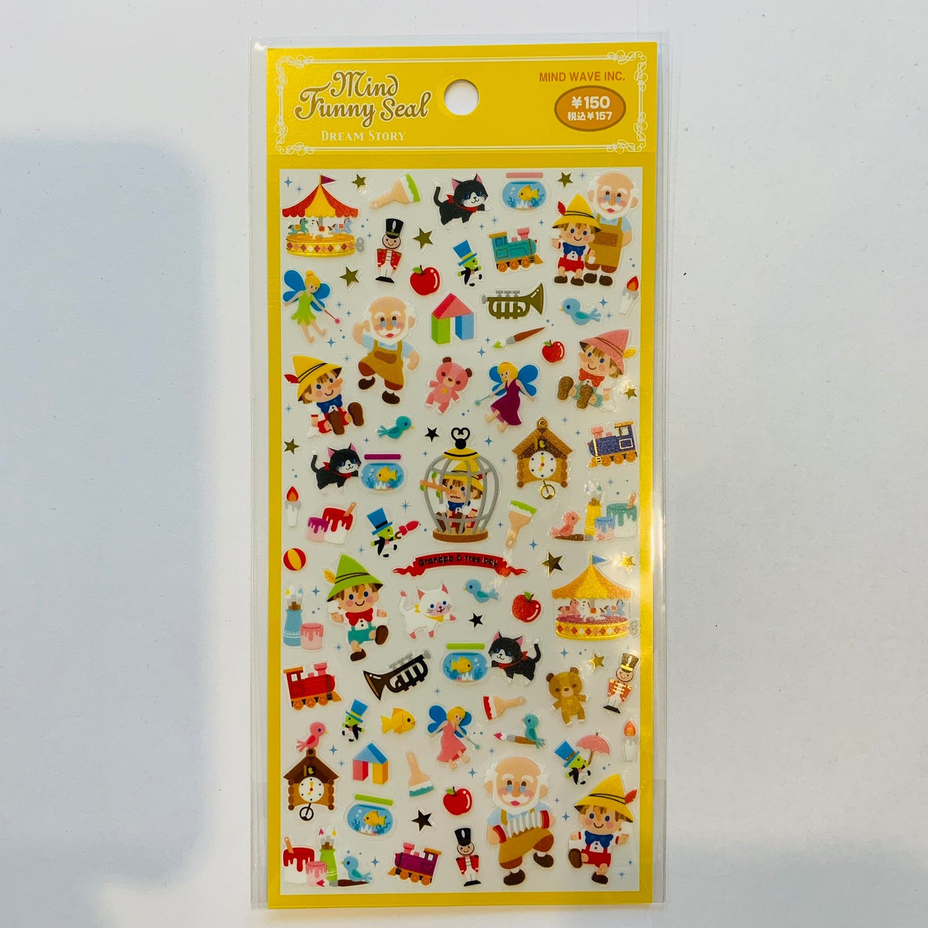 Kawaii Import Dream Story Stickers with Golden Accents: Pinocchio Kawaii Gifts 4909001722040