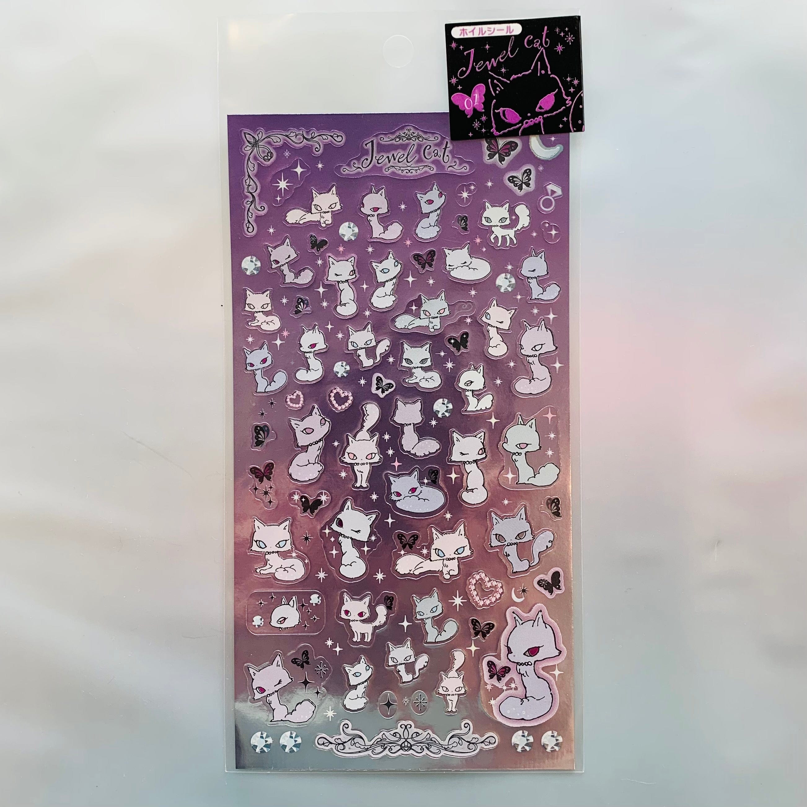 Kawaii Import Jewel Cat Stickers: 1 Kawaii Gifts 4974413451024