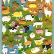 Kamio Alpacas & Farm Animals Spongy Stickers