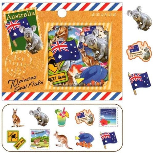 Kamio Bon Voyage Australia 70-Piece Sticker Sack