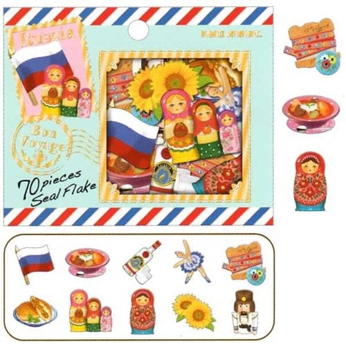Kamio Bon Voyage Russia 70-Piece Sticker Sack