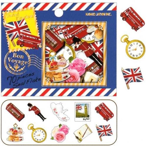 Kamio Bon Voyage United Kingdom 70-Piece Sticker Sack