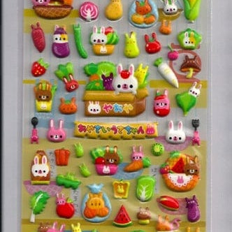 Kamio Bunny Supemarket Spongy Marshmallow Stickers