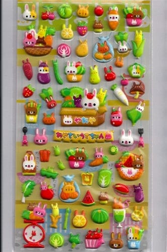Kamio Bunny Supemarket Spongy Marshmallow Stickers
