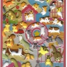 Kamio Hamsters, Birds & Squirrels Spongy Stickers