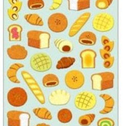 Kamio Mofu Mofu Seal: Bread and Bakery Fuzzy Stickers