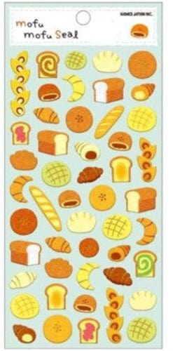 Kamio Mofu Mofu Seal: Bread and Bakery Fuzzy Stickers