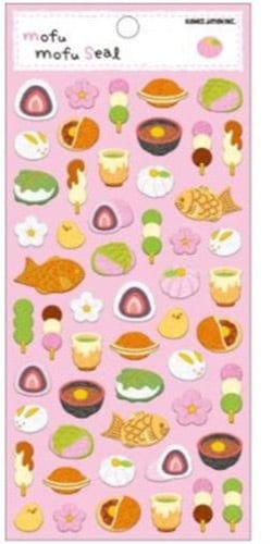 Kamio Mofu Mofu Seal: Japanese Sweets Fuzzy Stickers