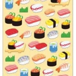 Kamio Mofu Mofu Seal: Sushi Fuzzy Stickers