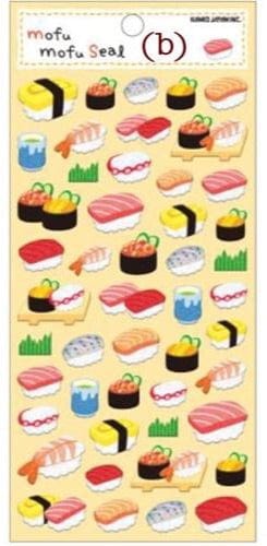Kamio Mofu Mofu Seal: Sushi Fuzzy Stickers