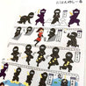 Kawaii Import Kamio Ninjas Washi Paper Stickers with Golden Accent Kawaii Gifts 4991277462102