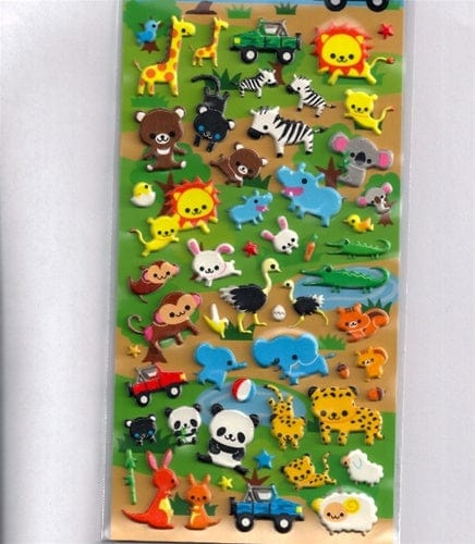 Kamio Safari Animals Spongy Marshmallow Stickers