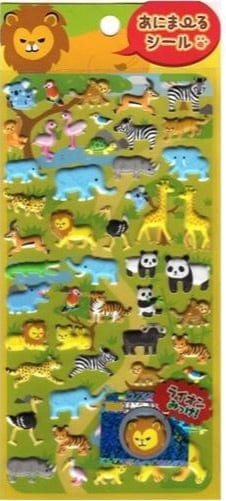 Kamio Safari Animals Spongy Stickers