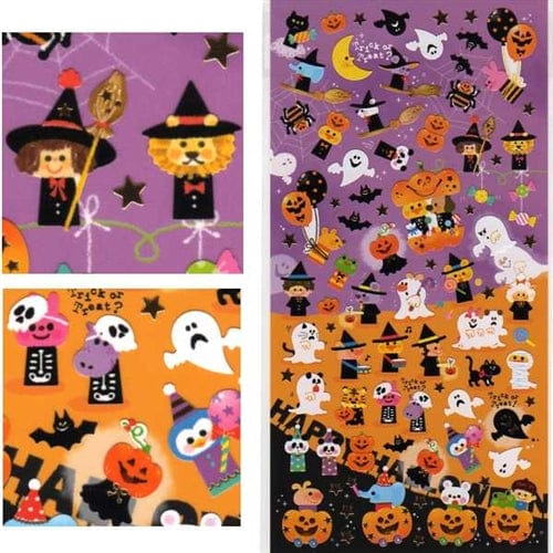 Kamio Wonderful Friends Happy Halloween Stickers with Golden Accents