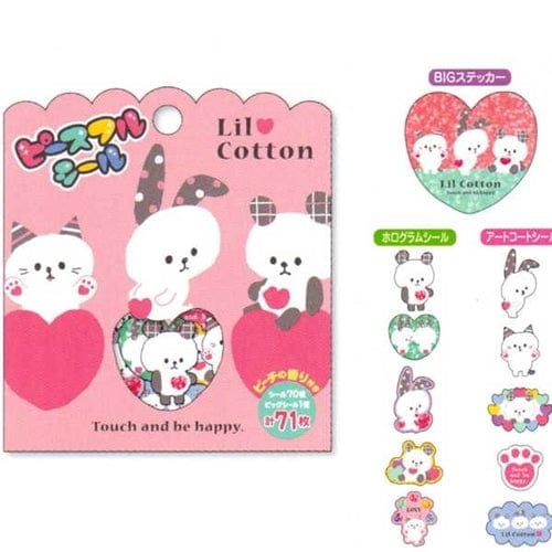 Mind Wave Lil Cotton 71-Piece Scented Sticker Sack: Kitties, Bunnies, and Bears