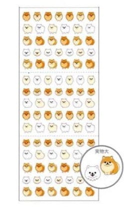 Mind Wave One Point Seal Stickers: (A) Kitties & (B) Pomerania Puppies
