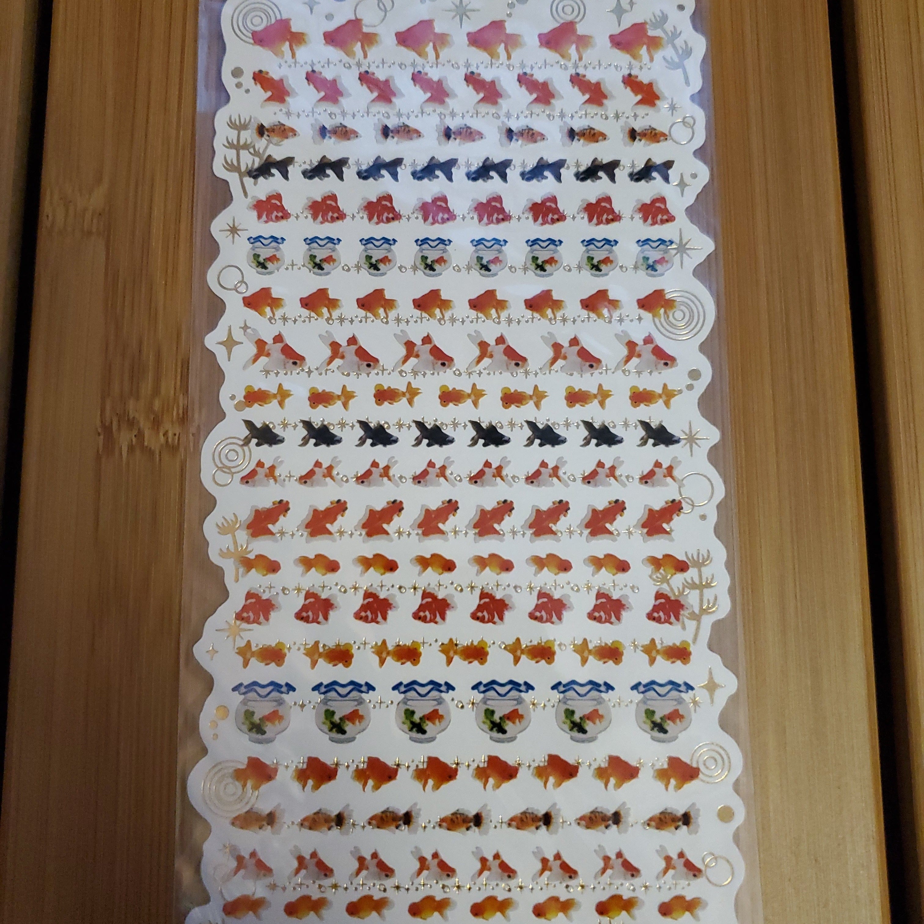 Kawaii Import My Collage Gold Fish Stickers Kawaii Gifts 4991277443200