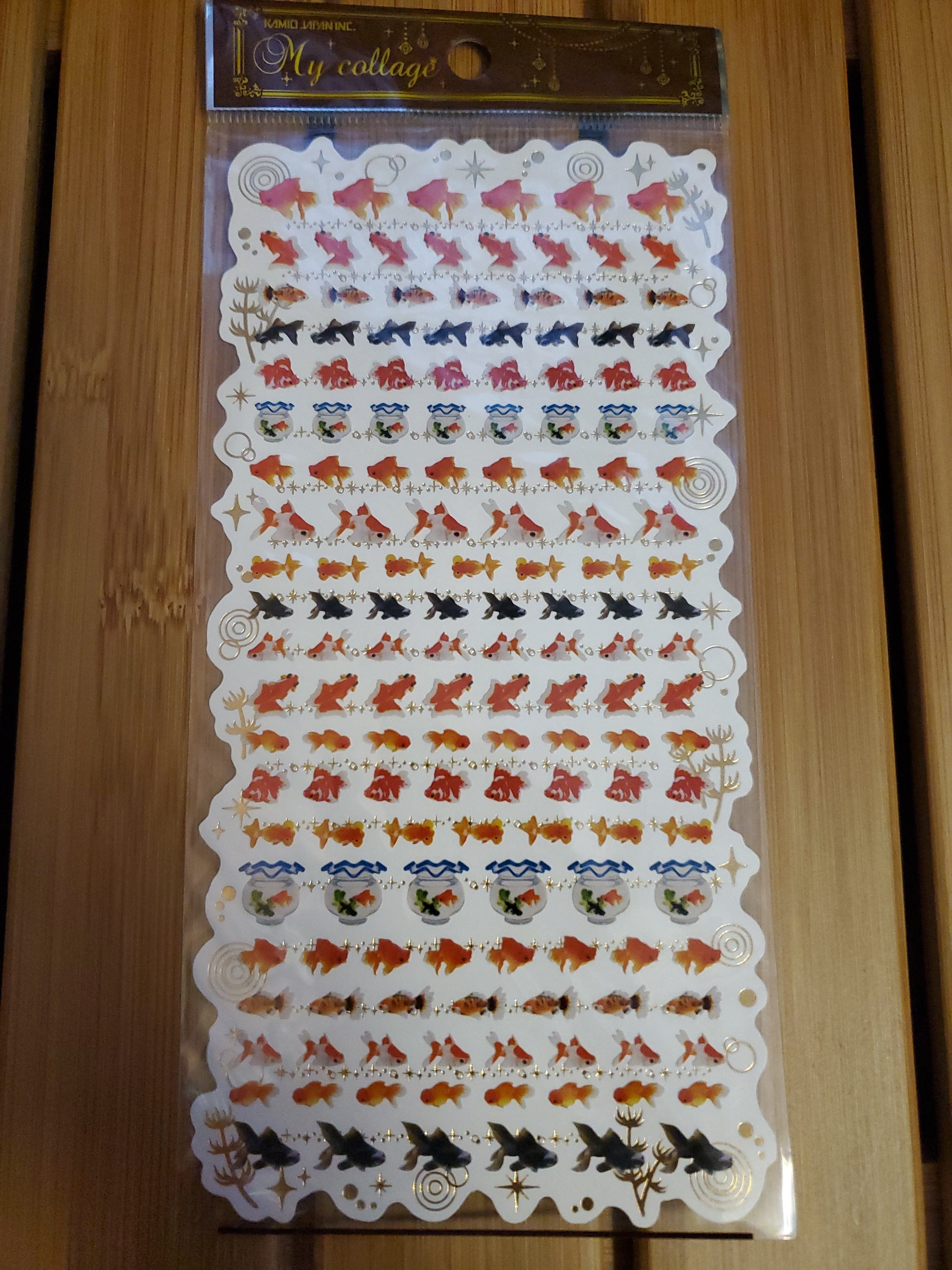 Kawaii Import My Collage Gold Fish Stickers Kawaii Gifts 4991277443200