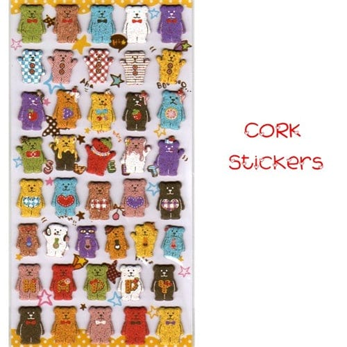 Q-Lia Bears Cork Stickers