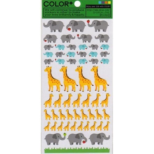 Q-Lia Color+ Stickers: Elephants and Giraffes