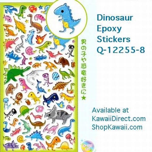 Q-Lia Dinosaur Sparkly Epoxy Stickers