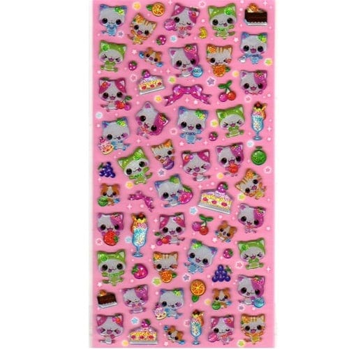 Q-Lia Fruit Kitty Sparkly Pearly Stickers