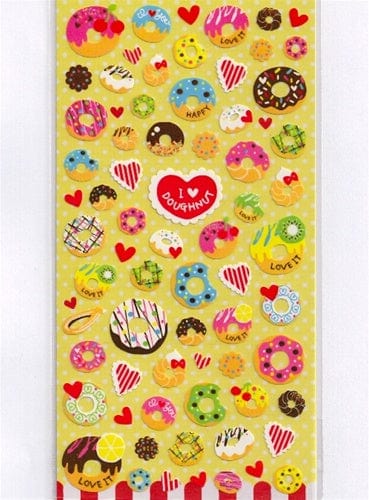 Q-Lia I Heart Doughnut Stickers