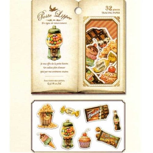 Q-Lia Poste Lippe 32-Piece Sticker Sack: Bubble Gum Machine & Treats