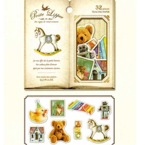 Q-Lia Poste Lippe 32-Piece Sticker Sack: Rocking Horse & Toys