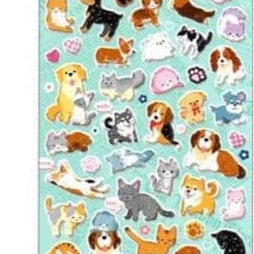 Q-Lia Sparkly Epoxy Stickers: Smile Animals (A)