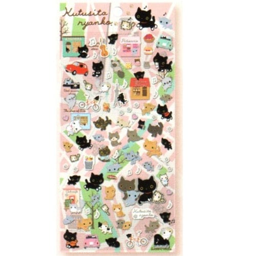 San-X Kutusita Nyanko Cat Town Stickers: Map