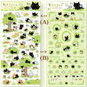 San-X Kutusita Nyanko Clovers Plastic Stickers: (A)