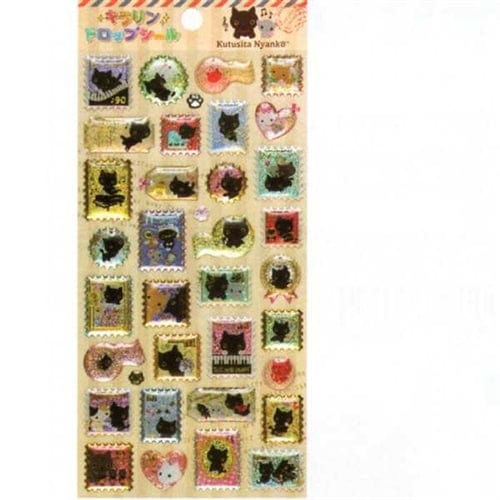 San-X Kutusita Nyanko Sparkly Hard Epoxy Stickers