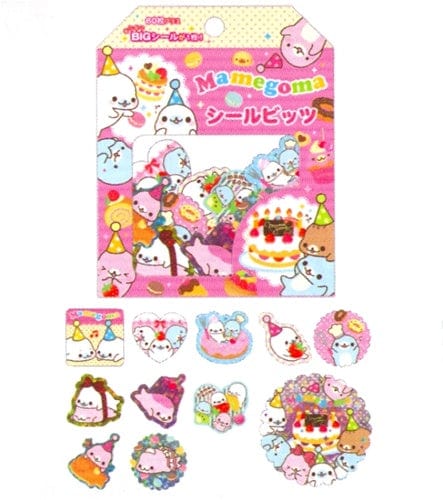 San-X Mamegoma Little Seals 61-Piece Sticker Sack:Birthday