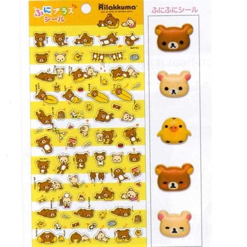 San-X Rilakkuma Relax Bear 2-Sheet Sticker Set: (A) Classic