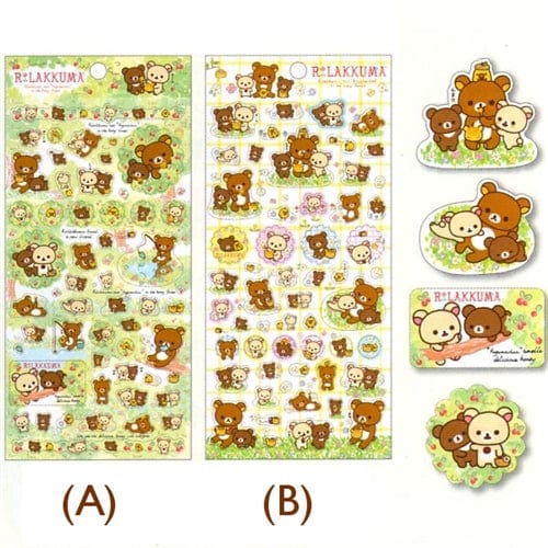 San-X Rilakkuma Relax Bear Stickers: Kogumachan & the Honey Forest (A)