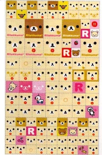 San-X Rilakkuma Stickers with Gold Foil Accents: Little Bear Face