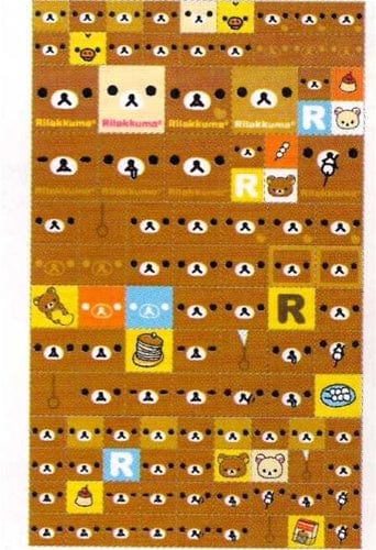 San-X Rilakkuma Stickers with Gold Foil Accents: Relax Bear Face