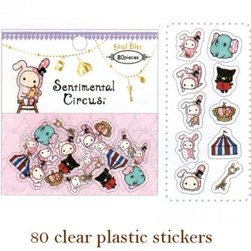 San-X Sentimental Circus 80-Piece Clear Sticker Sack