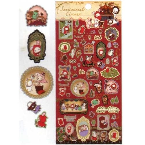 San-X Sentimental Circus Stickers with Gold Foil Accents: Little Red Riding Hood (A)