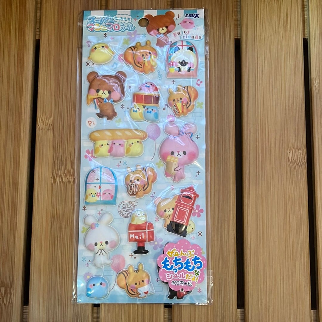 Kawaii Import Super Mochi Mochi Friends Marshmallow Stickers Kawaii Gifts 4935124053709