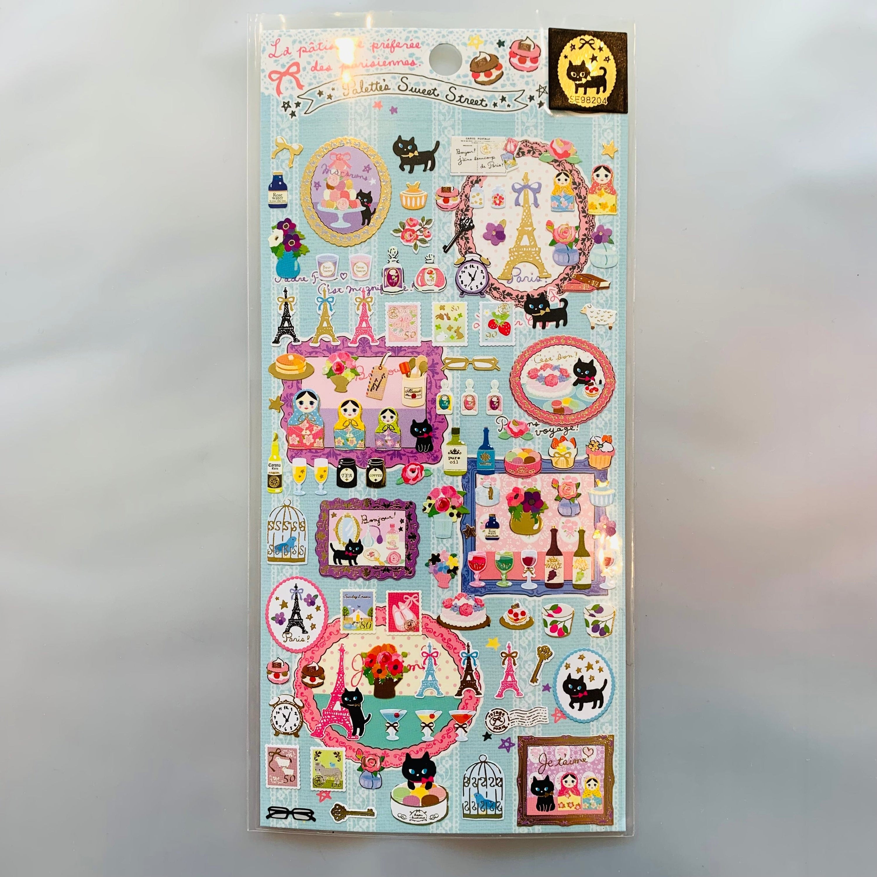 Kawaii Import Sweet Street Stickers with Gold Foil Accents: Pictures & Postcard Kawaii Gifts 4974413519236