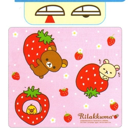 San-X Rilakkuma Mouse Pad: Strawberries on Pink